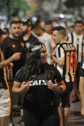 Torcida do Atltico no pr-jogo do duelo com o Defensor, no Independncia, pela Copa Libertadores