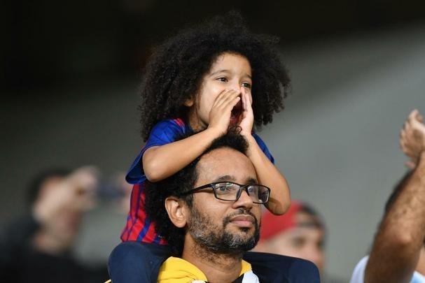 Torcedores na partida entre Argentina e Paraguai, no Mineiro, pela Copa Amrica