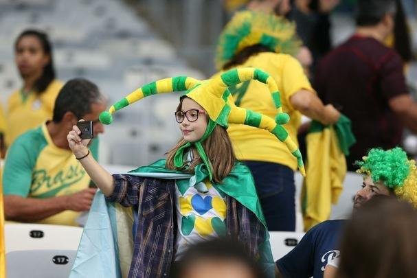 Torcedores no Mineiro durante jogo entre Brasil e Austrlia pelos Jogos Olmpicos do Rio