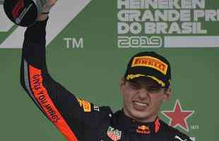 Pódio do GP Brasil de Fórmula 1, vencido por Verstappen