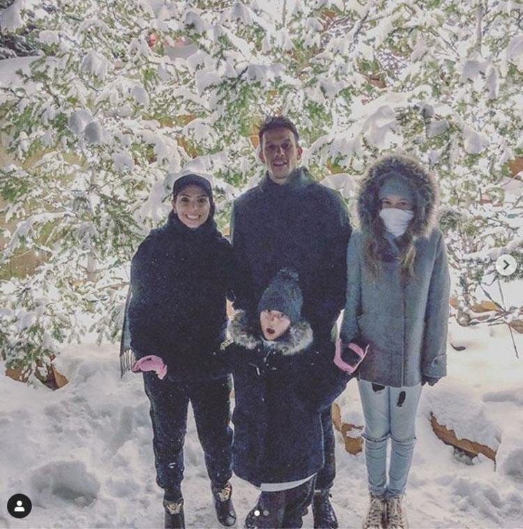 Volante Henrique com a famlia na estao de esqui de Beaver Creek Mountain, nos Estados Unidos