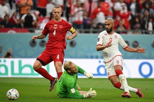 Imagens da partida entre Dinamarca e Tunsia pelo Grupo D da Copa do Mundo.