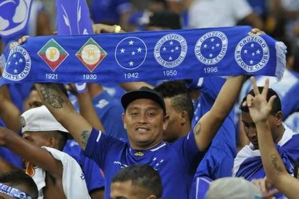 Torcida do Cruzeiro durante partida contra o Grmio, pela semifinal da Copa do Brasil