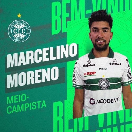 Coritiba anunciou o meio-campista Marcelino Moreno