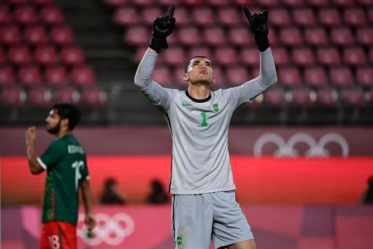 Fotos da vitria do Brasil sobre o Mxico, na semifinal do futebol masculino