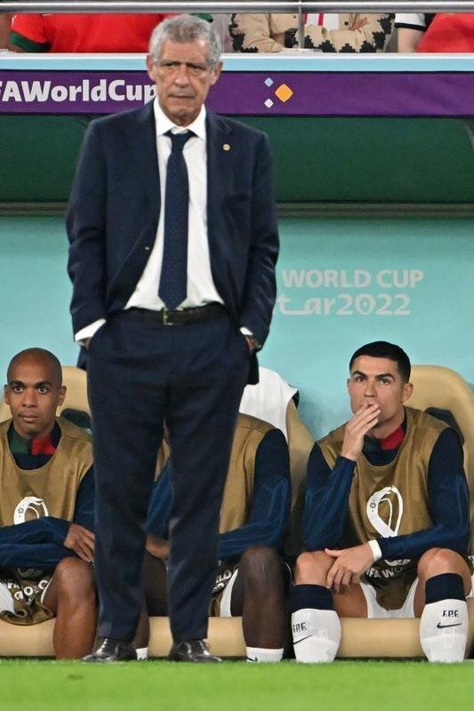 As reaes de Cristiano Ronaldo no banco e durante o jogo contra Marrocos pelas quartas de final da Copa do Mundo