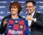 Na apresentao de Griezmann, presidente do Barcelona evita falar de Neymar