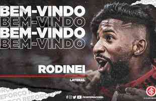 O Internacional anunciou a contratação do lateral-direito Rodinei, do Flamengo, por empréstimo 