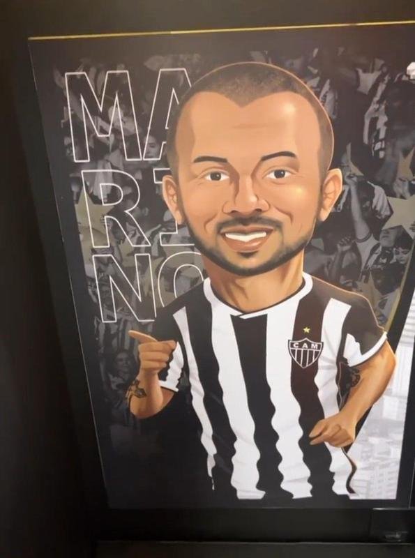 Vestirio da Cidade do Galo, em Vespasiano, ganhou caricaturas dos jogadores que fazem parte do elenco do Atltico para a temporada 2022. Atletas se reapresentam oficialmente para incio dos trabalhos nesta segunda-feira (17).
