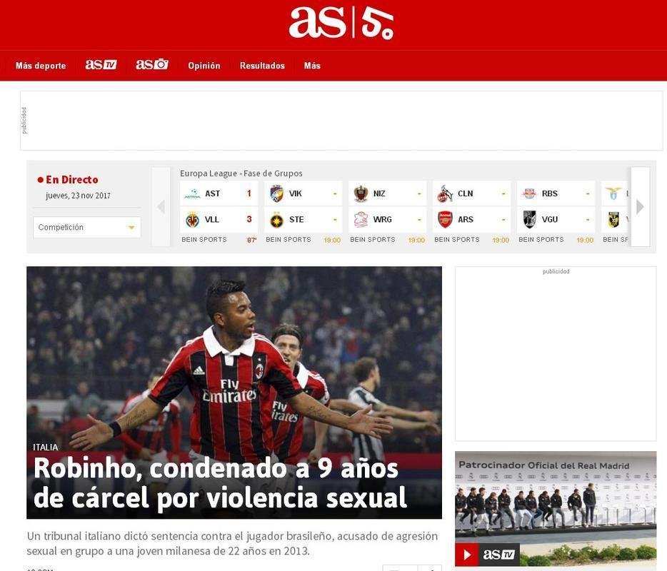 Caso Robinho ganha repercusso mundial