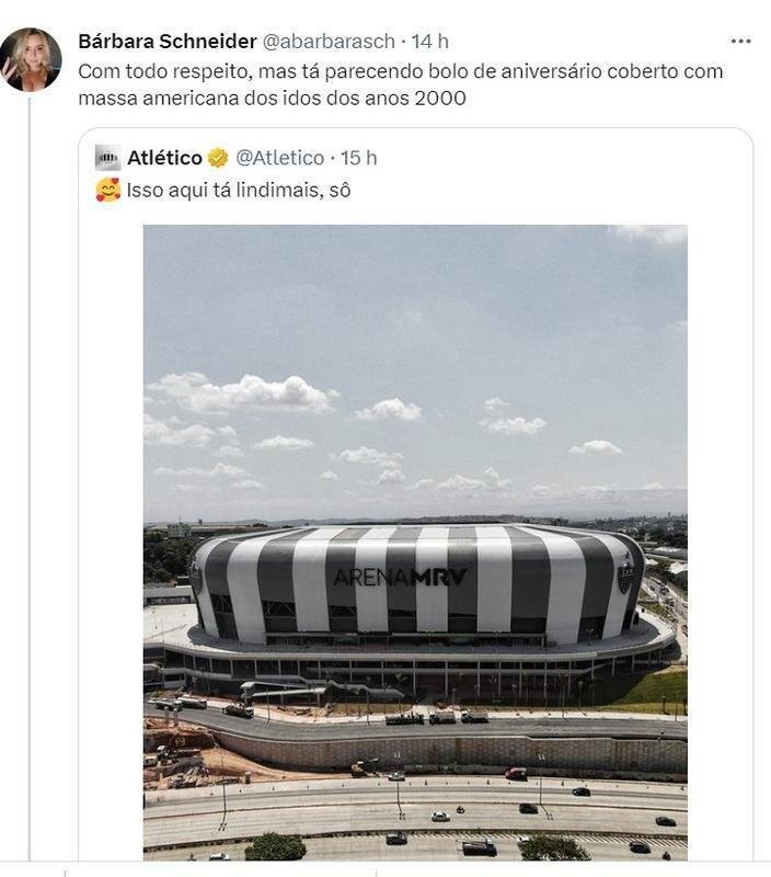 Brincadeiras e memes sobre design da Arena MRV
