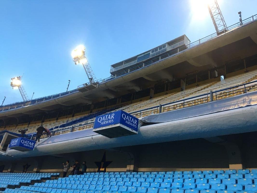 Fotos do mtico estdio de La Bombonera e do trabalho de reconhecimento feito pelo Cruzeiro