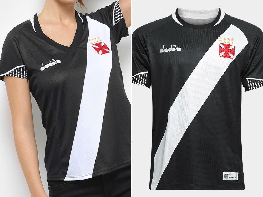 Vasco. Camisa Feminina: R$ 199,99 / Camisa Masculina: R$ 199,99