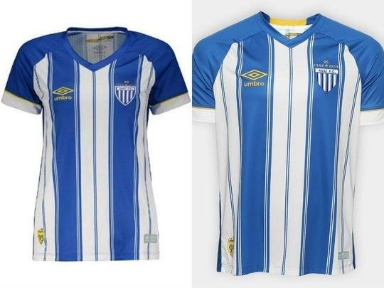 Avaí. Camisa Feminina: R$ 159,90 / Camisa Masculina: R$ 184,90