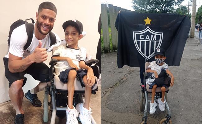 Fanático pelo Galo, Saymon é um garoto de nove anos que se diz fã número um do atacante Hulk. Contra o Juventude, no último sábado (20), ele realizou o sonho de conhecer o atacante pessoalmente