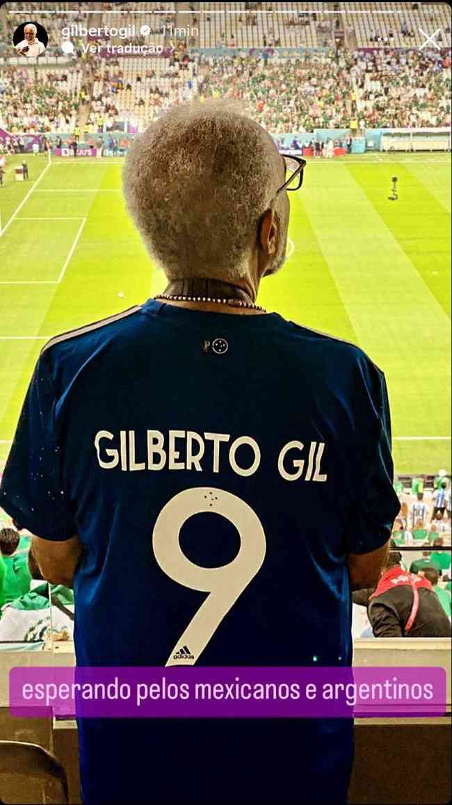 Gilberto Gil acompanhou o jogo entre Argentina e Mxico 