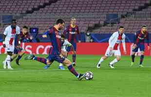 Fotos do duelo entre Barcelona e Paris Saint-Germain, no Camp Nou, em Barcelona, pela ida das oitavas de final da Liga dos Campeões da Europa