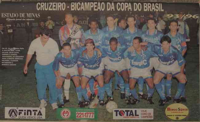 Cruzeiro campeo da Copa do Brasil de 1996 com Energil C na camisa