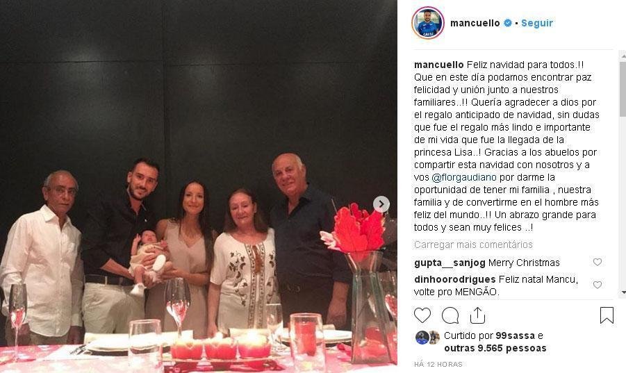 Mancuello e a famlia na noite de Natal