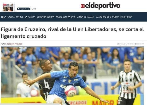 Grave lesão de Fred ganhou destaque na imprensa internacional. Jornal La Tercera