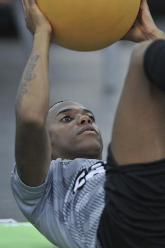 Imagens do treino do Atltico na academia da Cidade do Galo