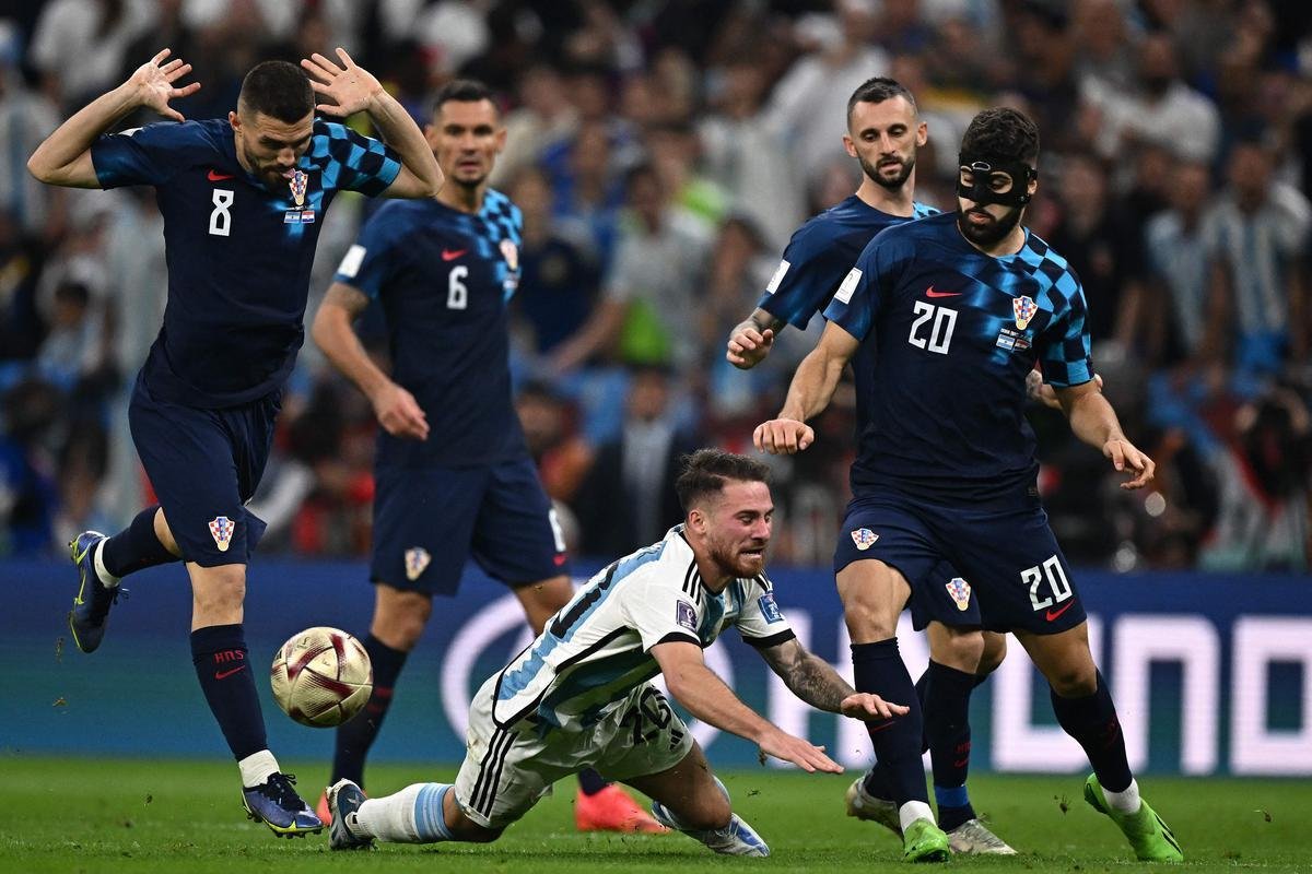 Fotos da vitria da Argentina por 3 a 0 sobre a Crocia no estdio Lusail, pela Copa do Mundo do Catar