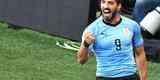 Surez comemora gol que colocou o Uruguai na frente do placar contra a Arbia Saudita