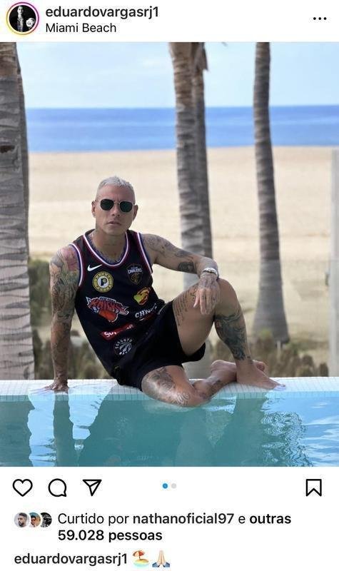 Vargas curte as frias em Miami, nos Estados Unidos.