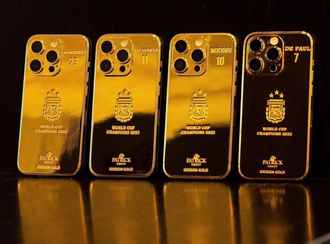 Iphones foram banhados a ouro pela Idesign Gold, a pedido de Lionel Messi