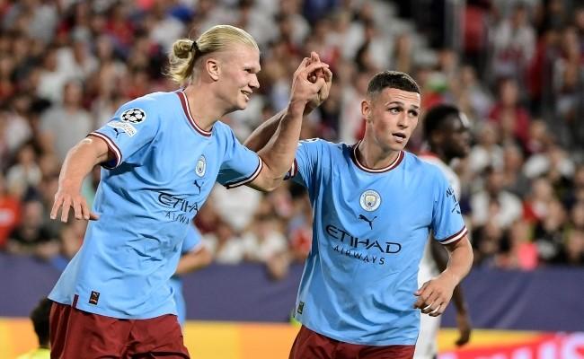 Haaland marcou dois gols para os ingleses