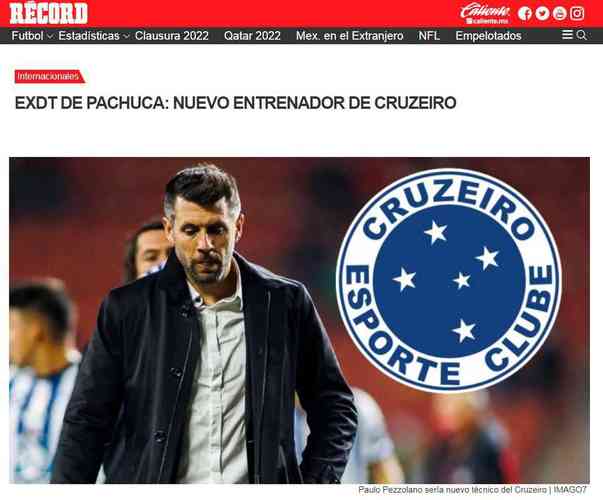 Record: 'Ex-treinador do Pachuca assume o Cruzeiro'