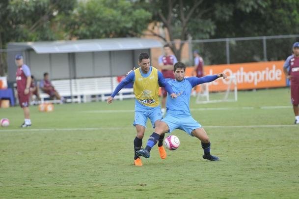 Imagens do treino do Cruzeiro nesta quarta-feira (14), antes do duelo contra o Patrocinense