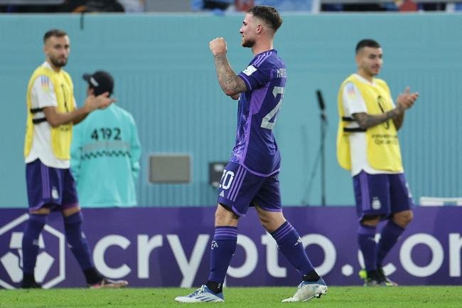 Alexis Mac Allister marcou o primeiro gol da Argentina sobre a Polnia no Estdio 974, em duelo pelo Grupo C da Copa do Mundo
