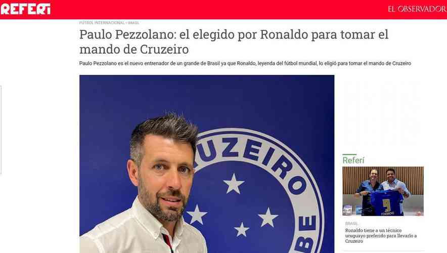Referi: 'Pezzolano foi eleito por Ronaldo para dirigir o Cruzeiro'
