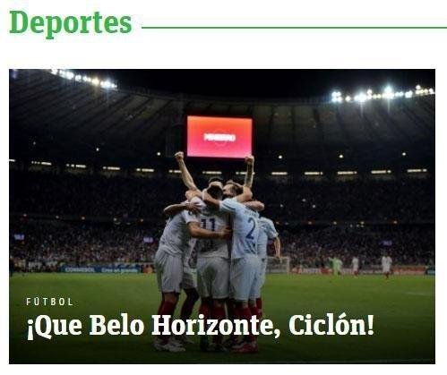 Que Belo Horizonte, destacou o portal esportivo do jornal ABC Color