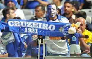 Torcida do Cruzeiro no duelo desta tera, no Mineiro, contra o Racing, pela Libertadores