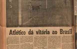 Dirio da Tarde, 20 de dezembro, um dia aps o jogo - matria da vitria do Atltico sobre a Iugoslvia