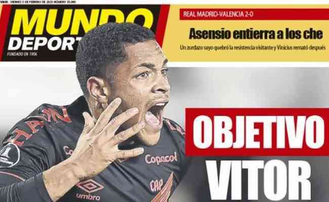 Vitor Roque estampa capa de jornal 'Mundo Deportivo'