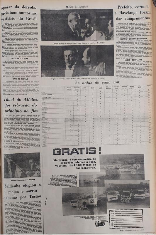 'Apesar da derrota, havia bom-humor no vestirio do Brasil', publicou EM.