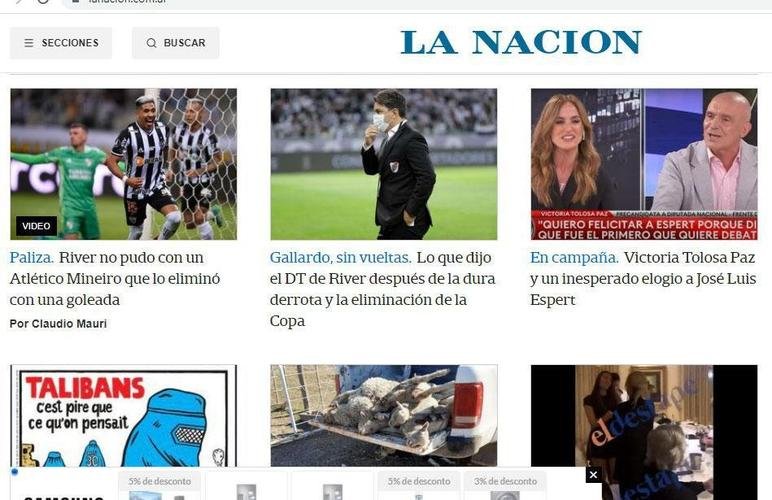 La Nacin - Jornal destaca a 'surra' levada pelo River no Mineiro para o Atltico