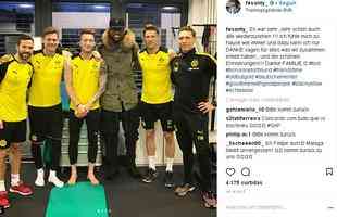 Felipe Santana visitou os ex-companheiros do Borussia Dortmund