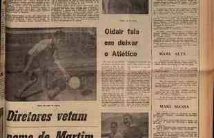 O Dirio Esportivo, 18 de dezembro, vspera do jogo - destaque para a chegada da delegao iugoslava a Belo Horizonte.