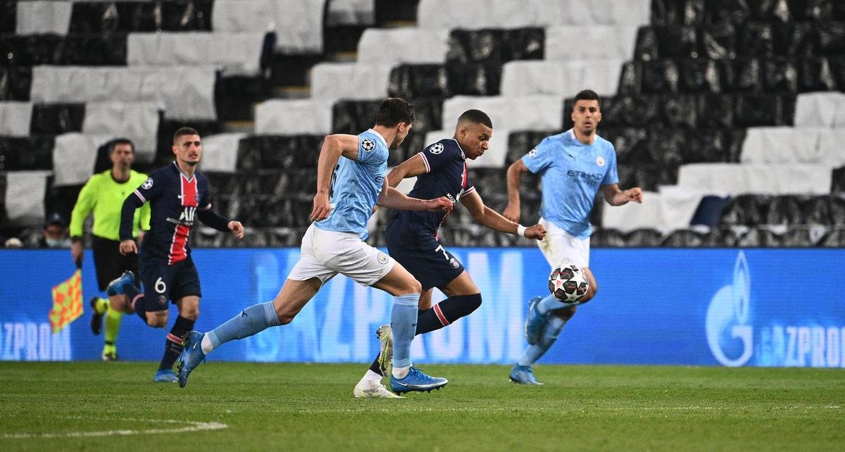 Fotos do jogo de ida da semifinal da Liga dos Campees da Europa, entre PSG e Manchester City, no Parque dos Prncipes, em Paris