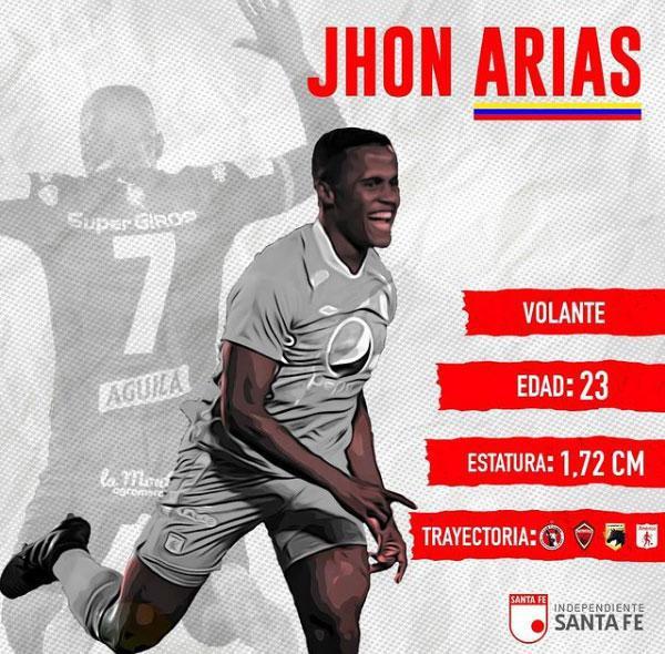 John Arias, meia (Independiente Santa Fe, da Colômbia)
