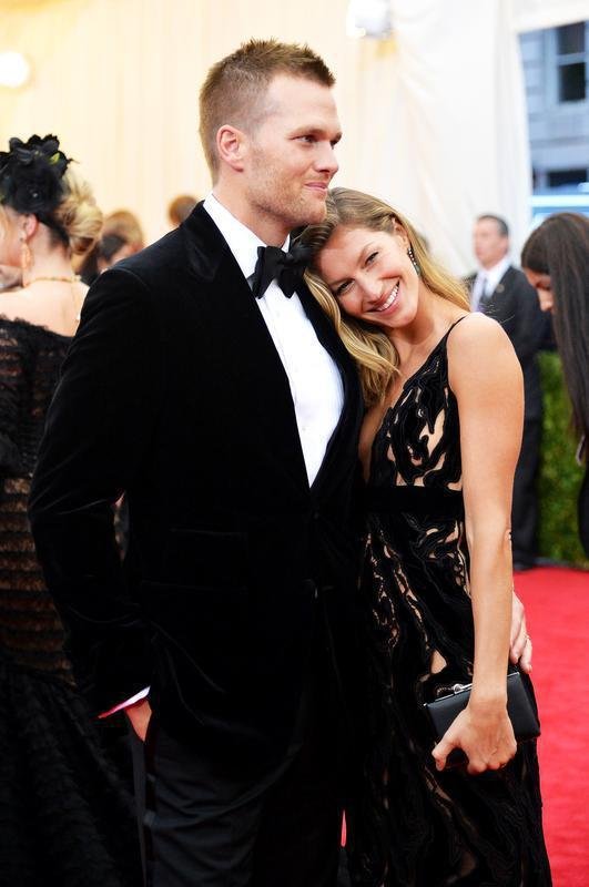 Foto da supermodelo Gisele Bndchen e de Tom Brady, jogador de futebol americano do Tampa Bay Buccaneers
