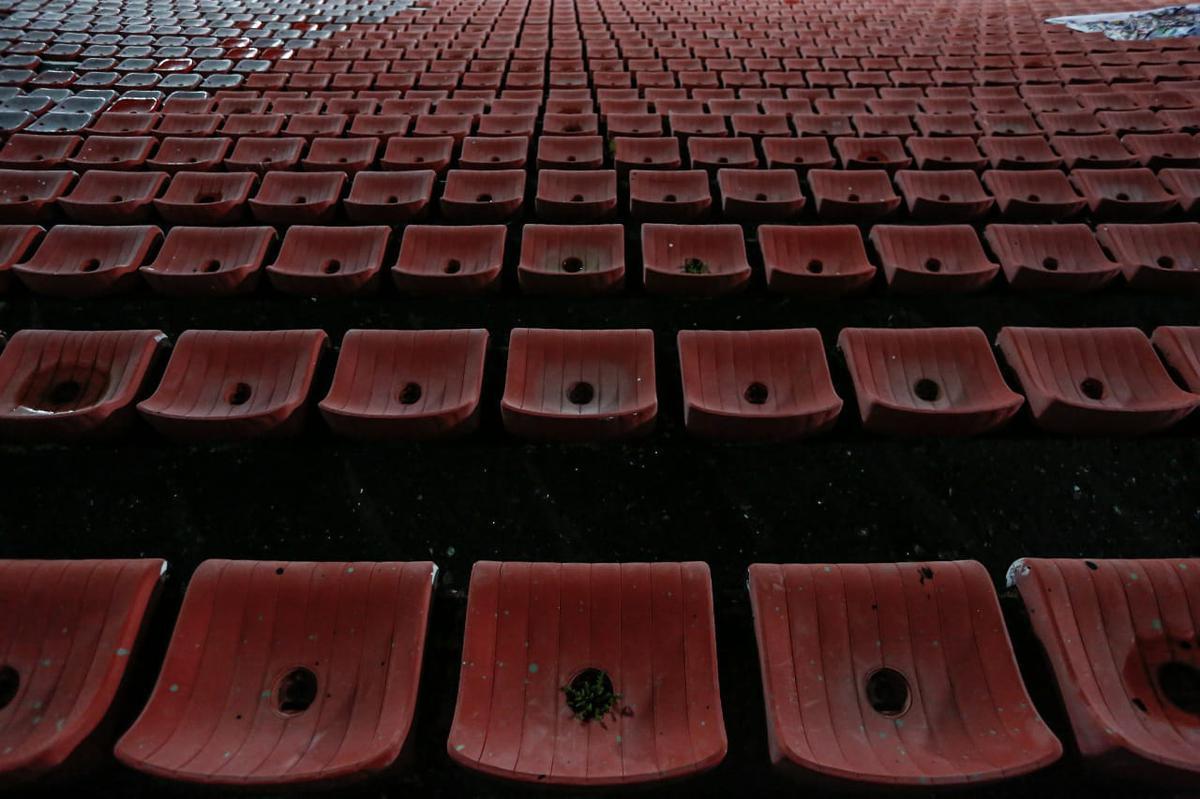 Sem torcida, devido ao protocolo de segurança contra a pandemia de Covid-19, o estádio do Arruda recebeu Santa Cruz e Salgueiro na decisão do 106º Campeonato Pernambucano, em 2020.