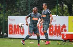 Jogadores do Atltico treinaram nesta tera-feira, vspera do jogo com o Defensor