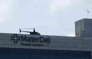 Helicptero levando o jogador decolou do Hospital Mater Dei