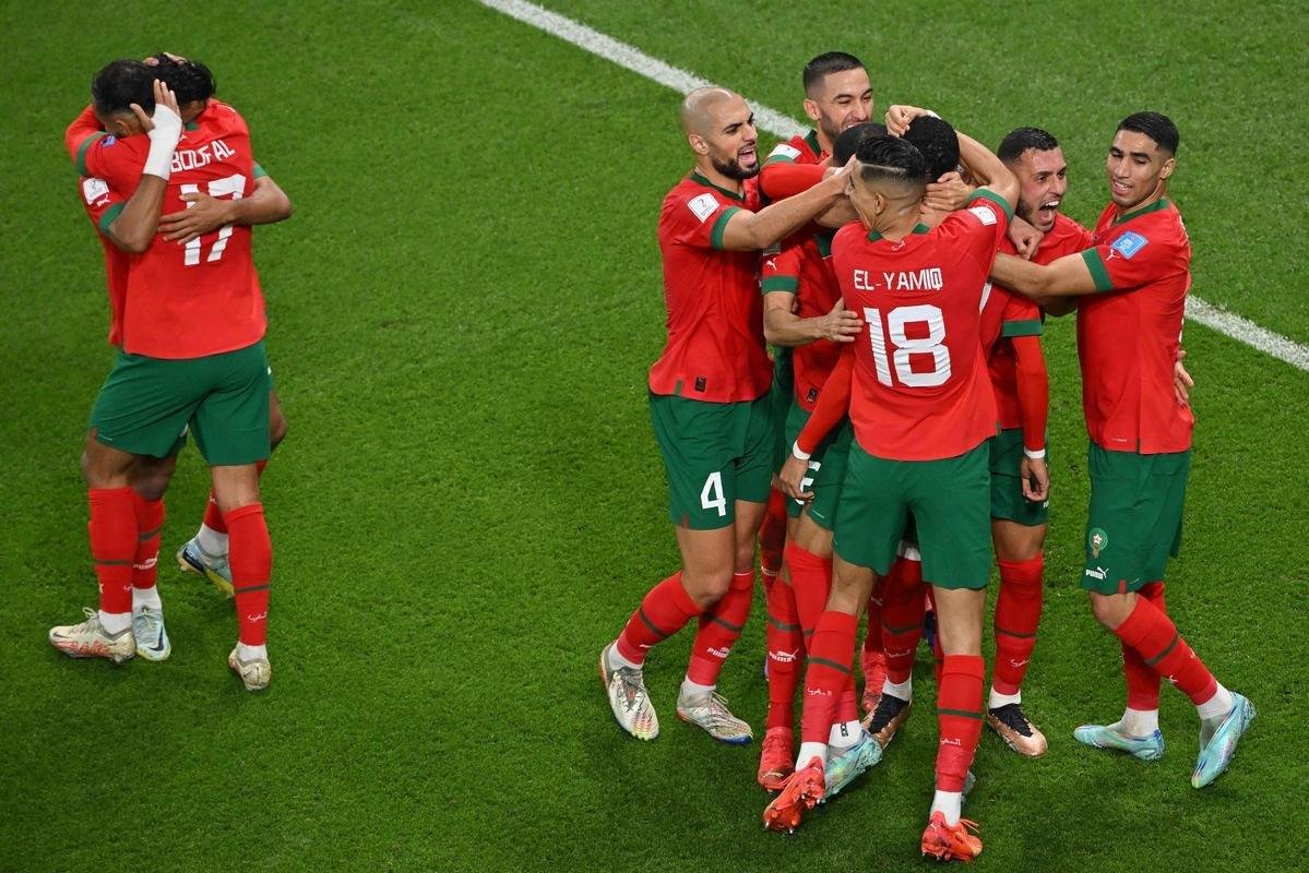 Fotos do jogo entre Marrocos e Portugal no Estdio Al-Thumama, no Catar, pela Copa do Mundo de 2022