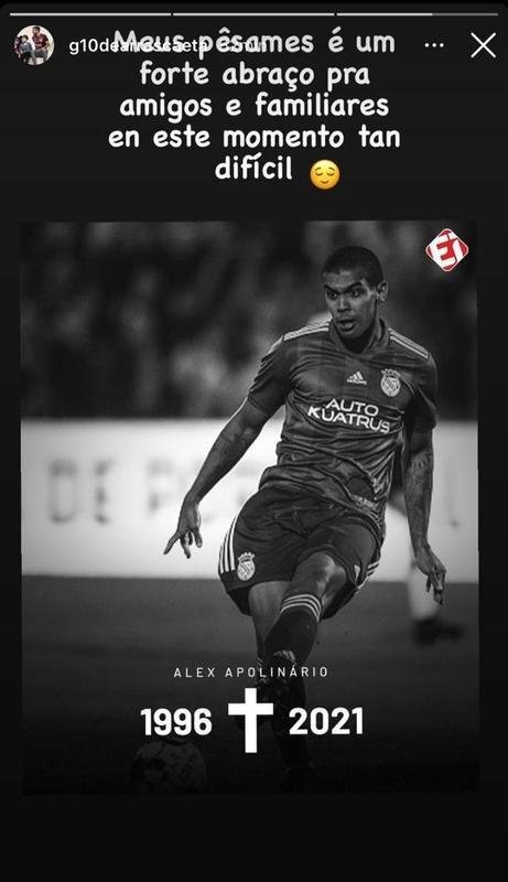 Mensagem de Arrascaeta, atualmente no Flamengo, sobre falecimento de Alex